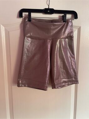 TNA Shimmery Rose Gold Bike Shorts